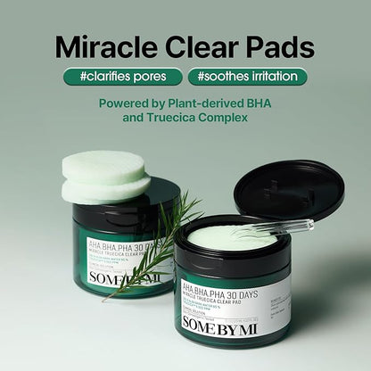 Some By Mi - AHA/BHA/PHA, 30 Days Miracle Truecica Clear Pad | 125ml (Origi)