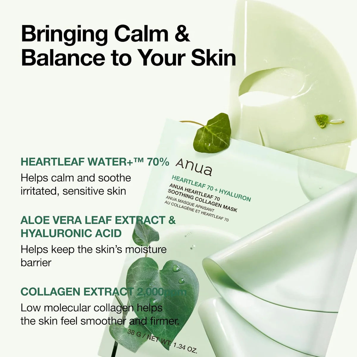 Anua Heartleaf 70 Soothing Collagen Mask | 38g (Orig)