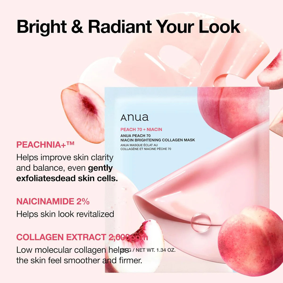 Anua Peach 70+ Niacin Brightening Collagen Mask (Orig)
